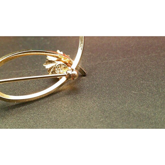 Retro Vintage 14k GF Pearl Floral Star Art Signed Brooch - Picture 2 of 6